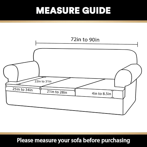 Miniatura 4 de Paquete de fundas de sofá con cojín en forma de T de 3/4 piezas, protector de muebles, patrón a cuadros, extraíbles y lavables, Island Fossi