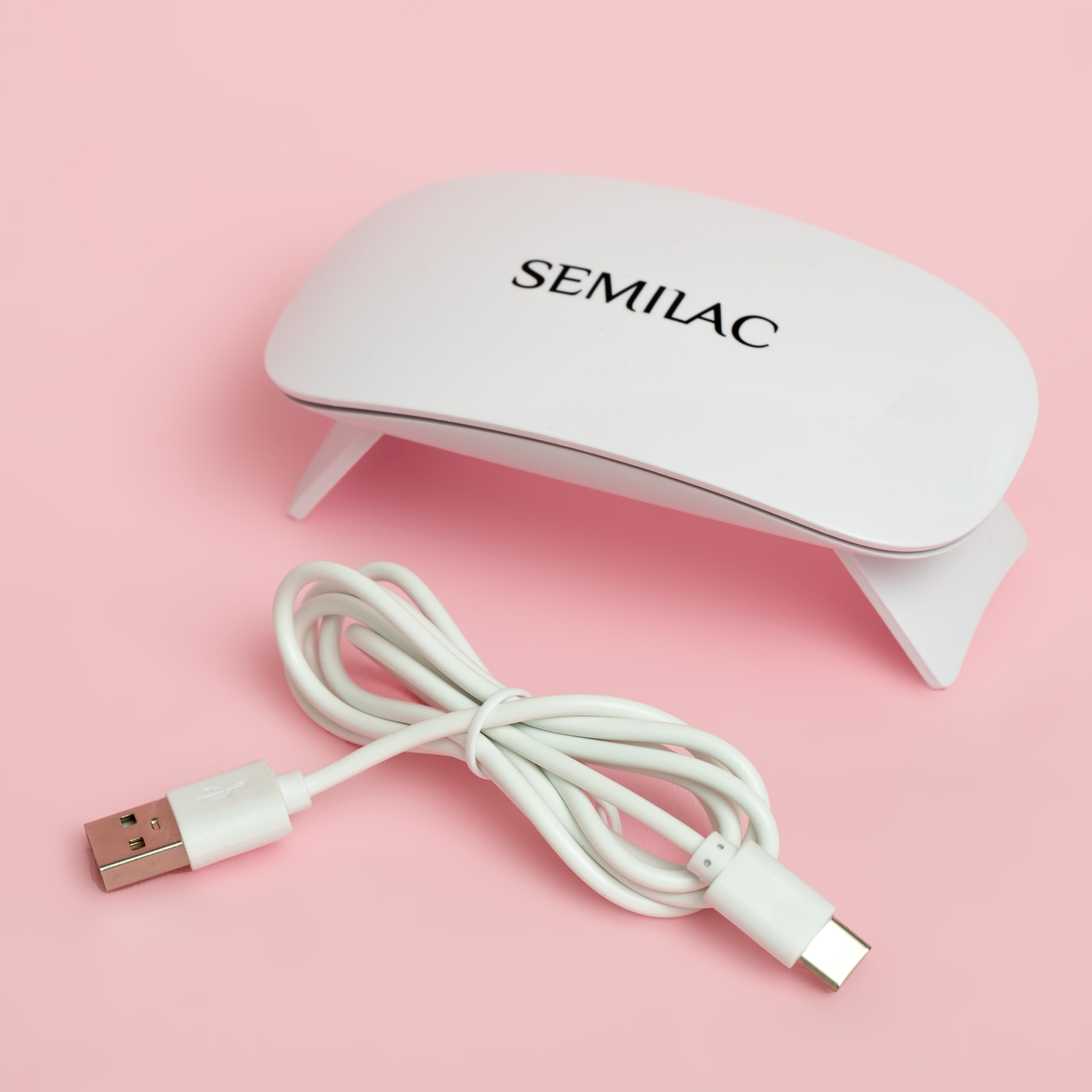 Semilac Lampada LED da viaggio, 6 W, pieghevole, con timer da 60/90 secondi, compatta e portatile, connettore USB-C
