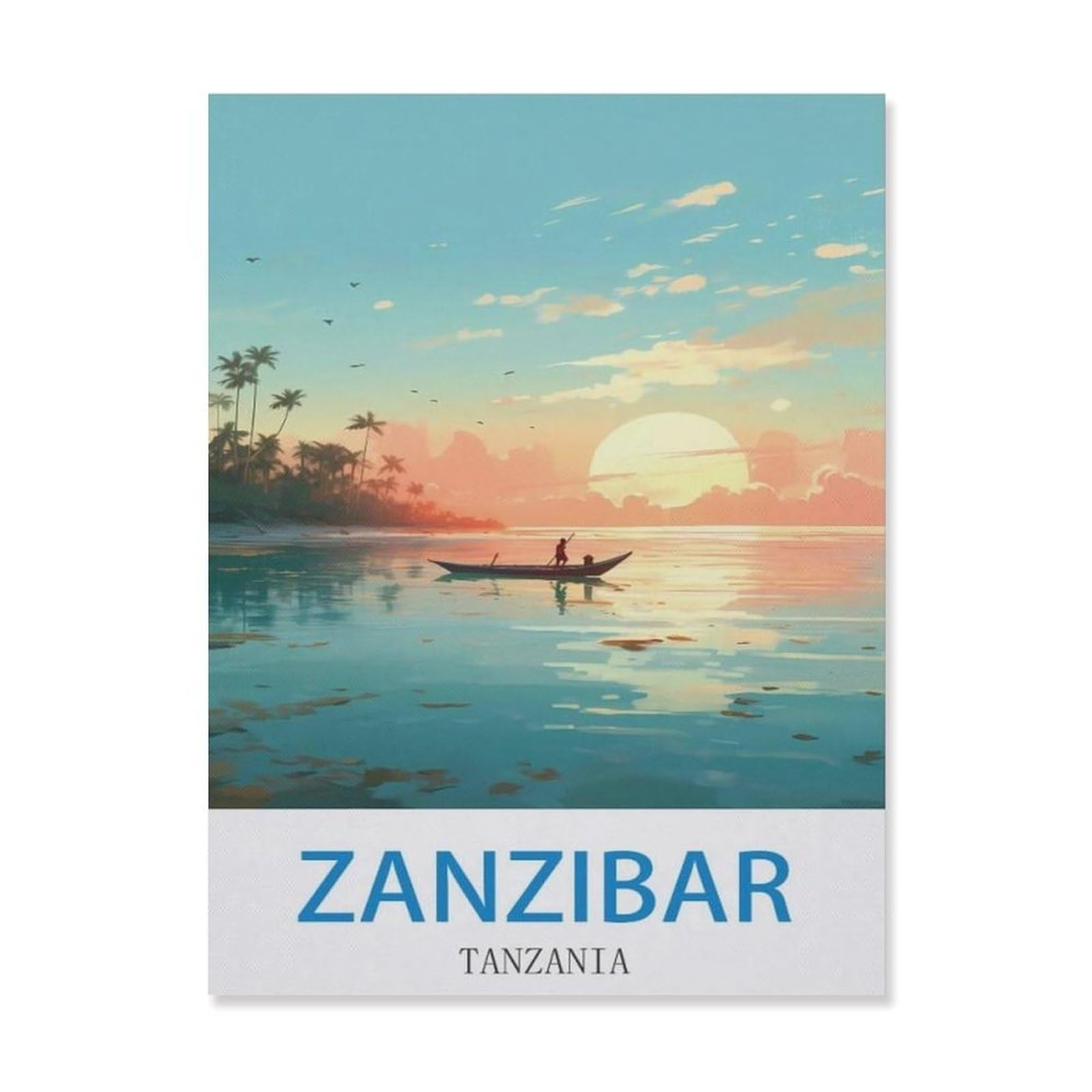 Vintage Wall Decor Metal Poster Plaque，Zanzibar Tanzania，Sign Farmhousenostalgic Tin Sign For Home Cofe Kitchen Pub Bar Wall Decor(15x30cm）6x12 inch-EG6