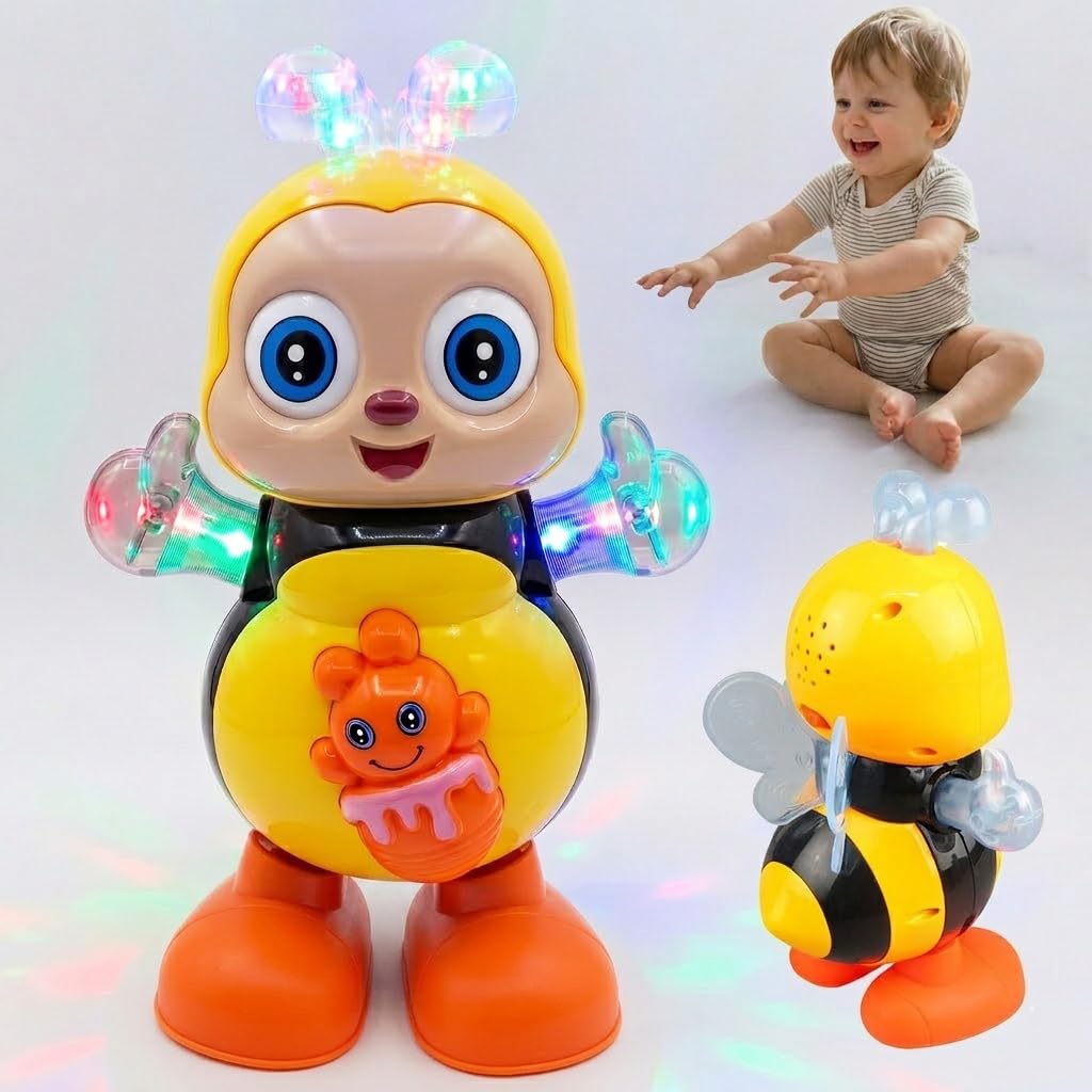 Dancing Bee Toy with Music & LED Lights - Abejita Chiquitita Interactive Walking Toy for Toddlers, Juguete de Abeja Bailarina para Niños, Sensory Learning Gift for Boys Girls 3+