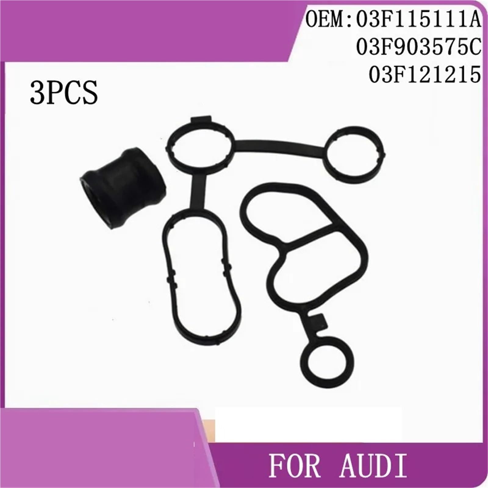 3 szt. uszczelek chłodnicy oleju pasujących do Audi A3, VW Beetle, Golf, Jetta, Skoda Octavia, Seat Leon 03F115111A 03F903575C 03F121215 Seal Oil Cooler Gasket