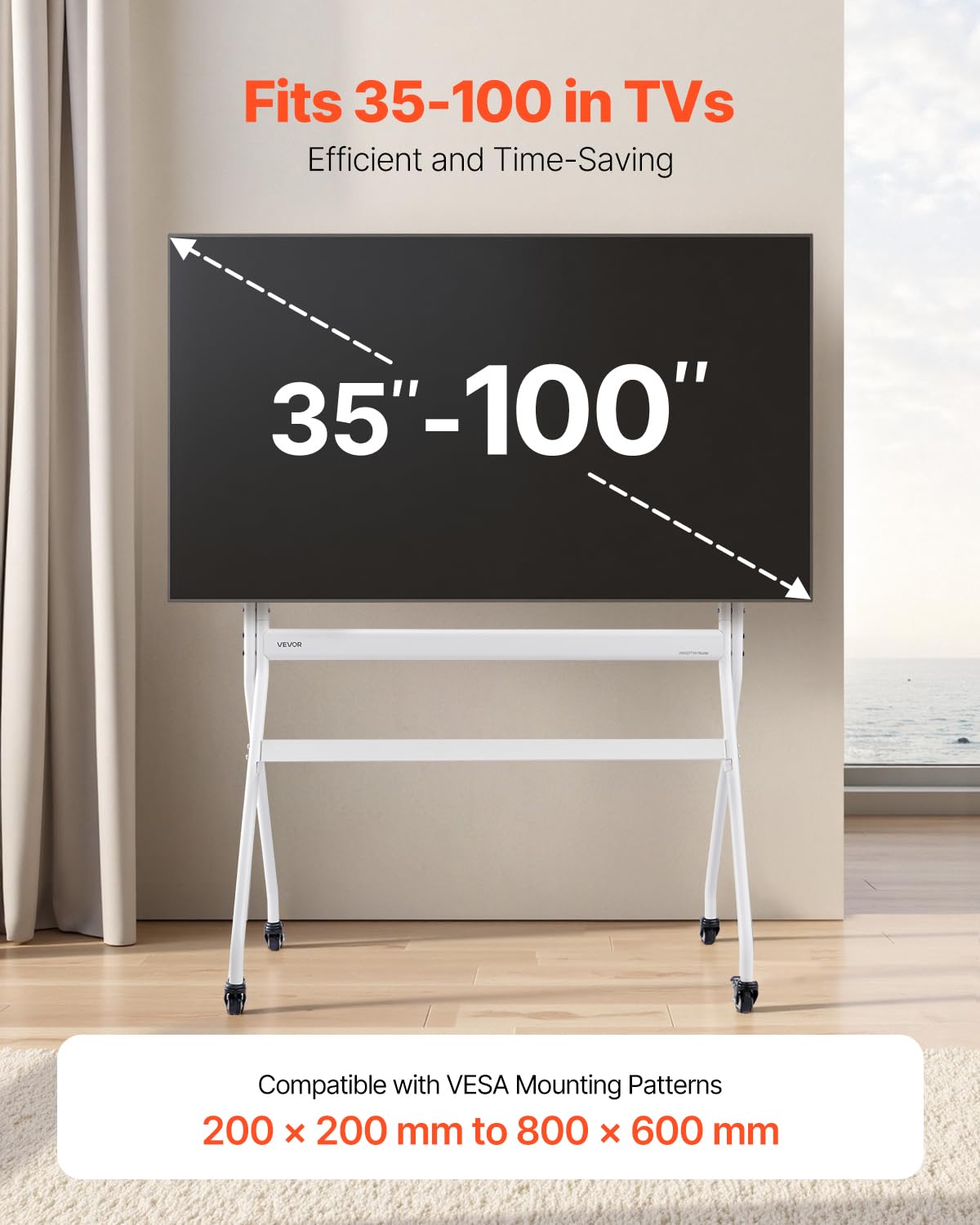 Stand TV Vevor per PianotterraCompatibili Dimensioni 889-2540 mm - Dettaglio