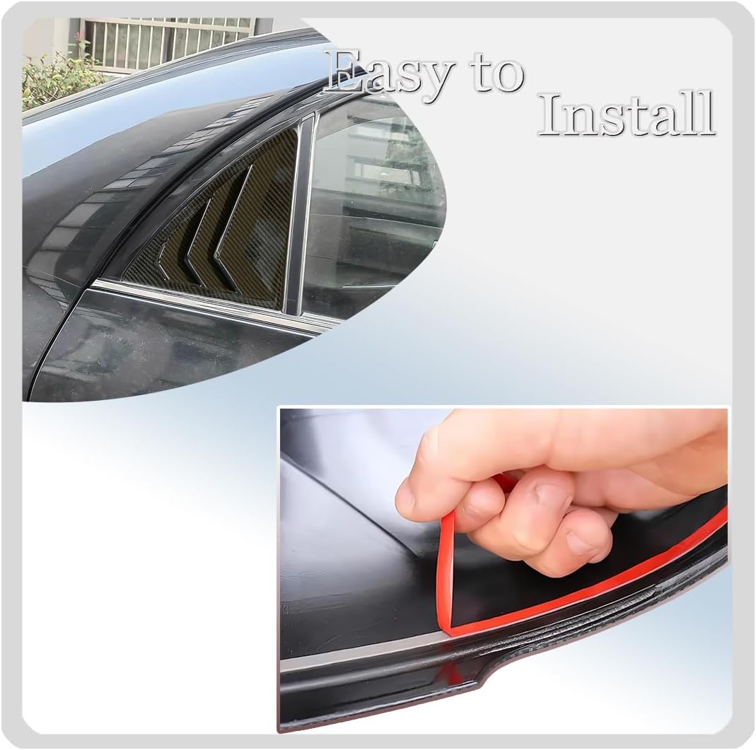 Window Louver,MUXEE 2Pcs Air Vent Scoop Shades Cover Blinds Trim for Toyota Corolla 2009 2010 2011 2012 2013 - ABS Carbon Fiber Sport Decorative Accessories