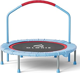 CLORIS 38'' Foldable Fitness Trampoline - Max Load 220lbs, Rebounder with Adjustable Foam Handle Indoor/Outdoor Fitness Body Exercise
