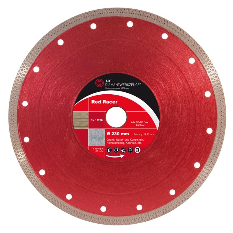 Disco de corte de diamante para azulejos Red Racer Ø 200 mm/altura del segmento 10 mm/orificio 22,23 mm