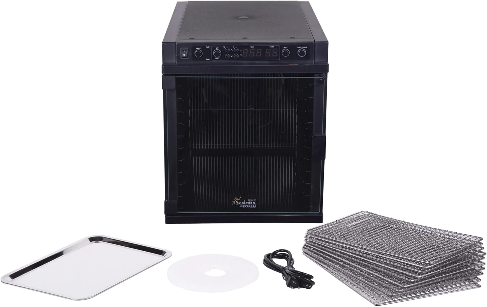 Tribest Sedona SDE-S6780-B Express Electric Food Dehydrator with Stainless Steel Dehydrator Rack Trays, Black