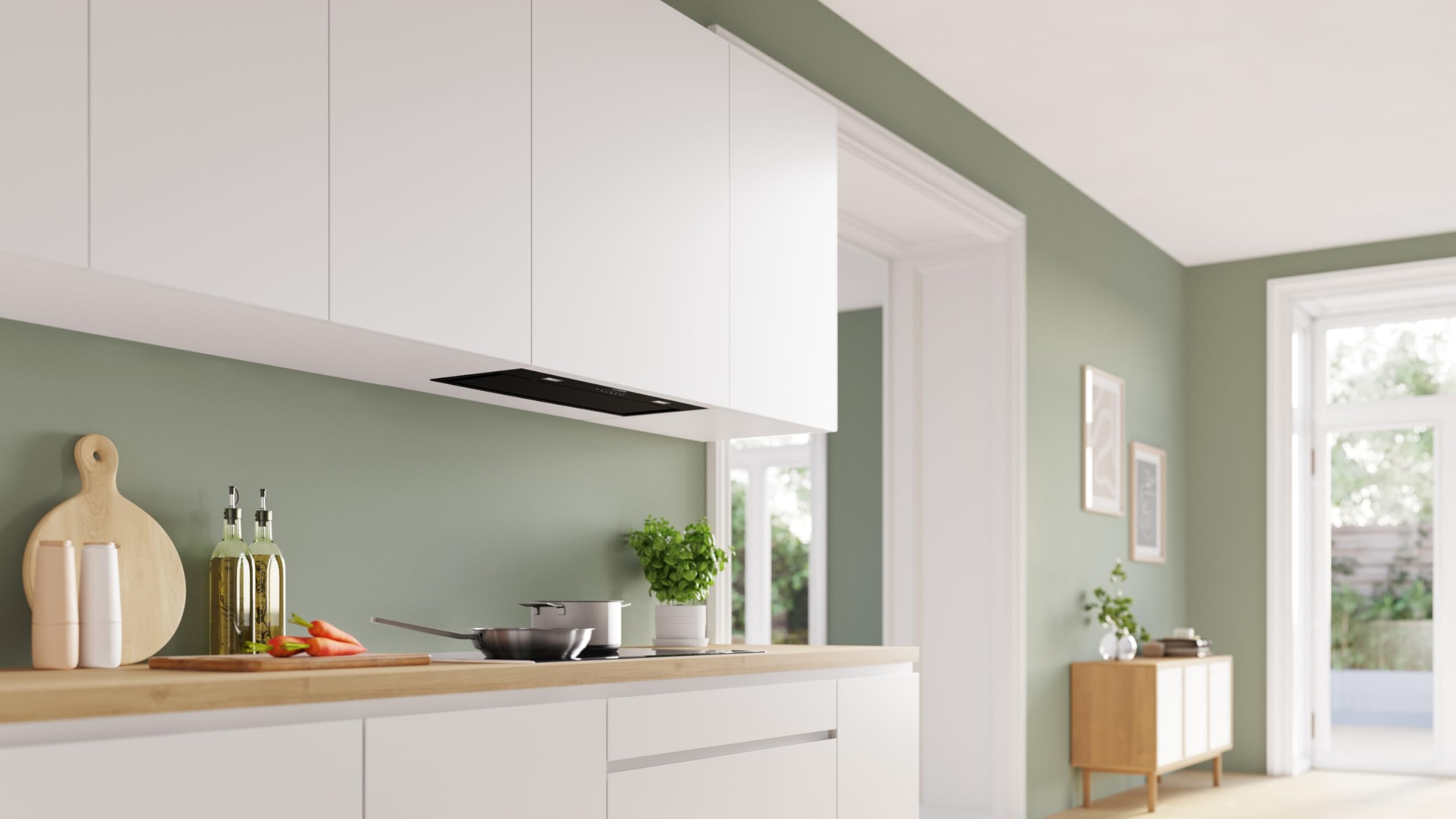 Bosch, Integrationsmodul, Serie 8, 70 cm, leise, schwarz, DLN78PC60 | Leistungsstarke, leise Absaugung, die im Möbelstück versteckt ist.