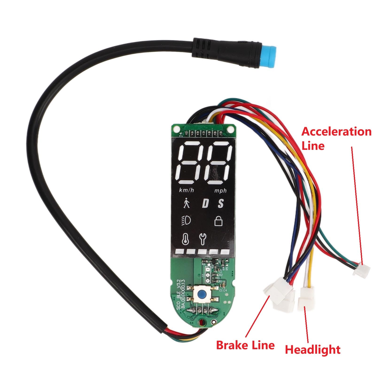 BuyWeek Placa de Circuito Bluetooth Tablero de Instrumentos para Xiaomi Pro2, PCB con 4 Cables Doble Freno para Scooter Eléctrico