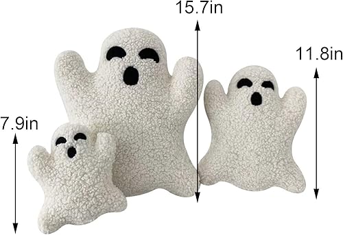 Miniatura 7 de Juguetes de peluche de fantasmas de Halloween, lindos cojines de peluche decorativos divertidos de fantasma, cojín de decoración, 7.9 pulgadas