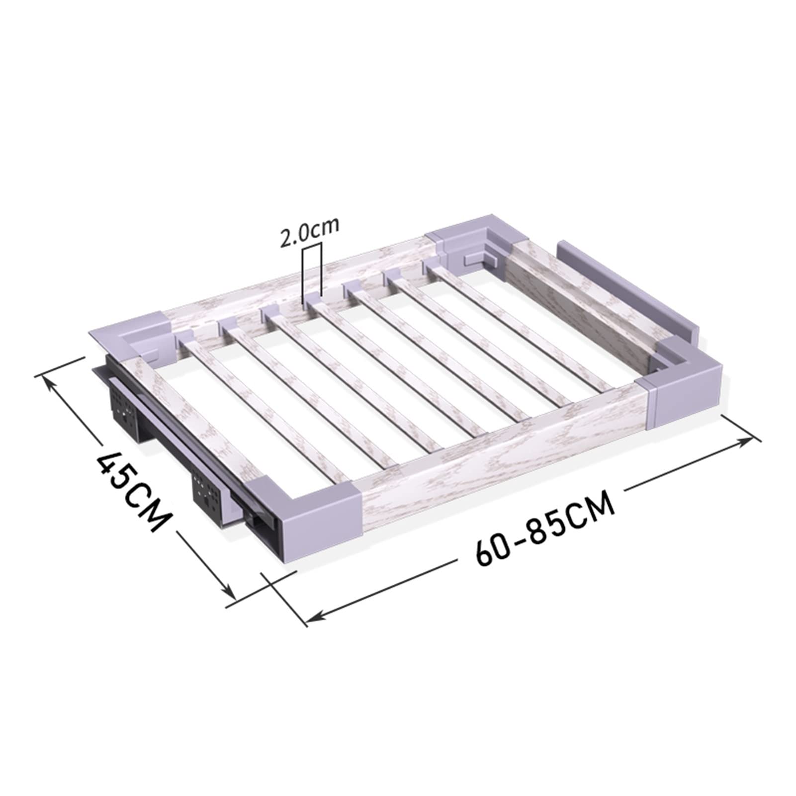 Adjustable 45-120cm Pull-Out Trouser Hanger Rack, Retractable Closet Organizer, Space-Saving Sliding Hanger for Trousers, Scarves, Ties & Towels - 60-85cm Size