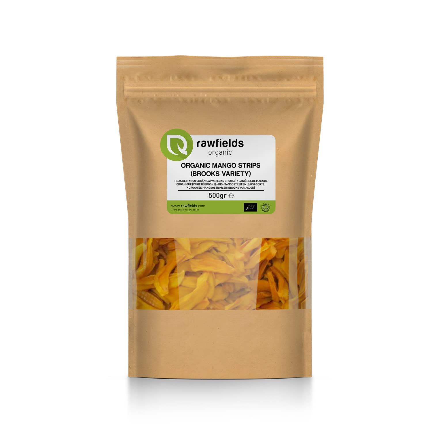 Organic Mango Strips (Brooks Variety) 50g GMO Free Healthy Snack , Vegan, Certified Organic, Premium Quality Dried Fruit - Free UK Delivery