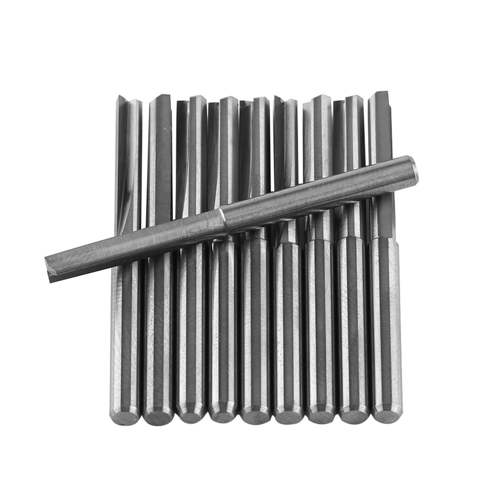 Frez CNC 10 szt. 3,175 Mm Narzędzia do Frezowania Trzpieniowego z Podwójnym Rowkiem do Grawerowania Drewna Płyta Wiórowa MDF