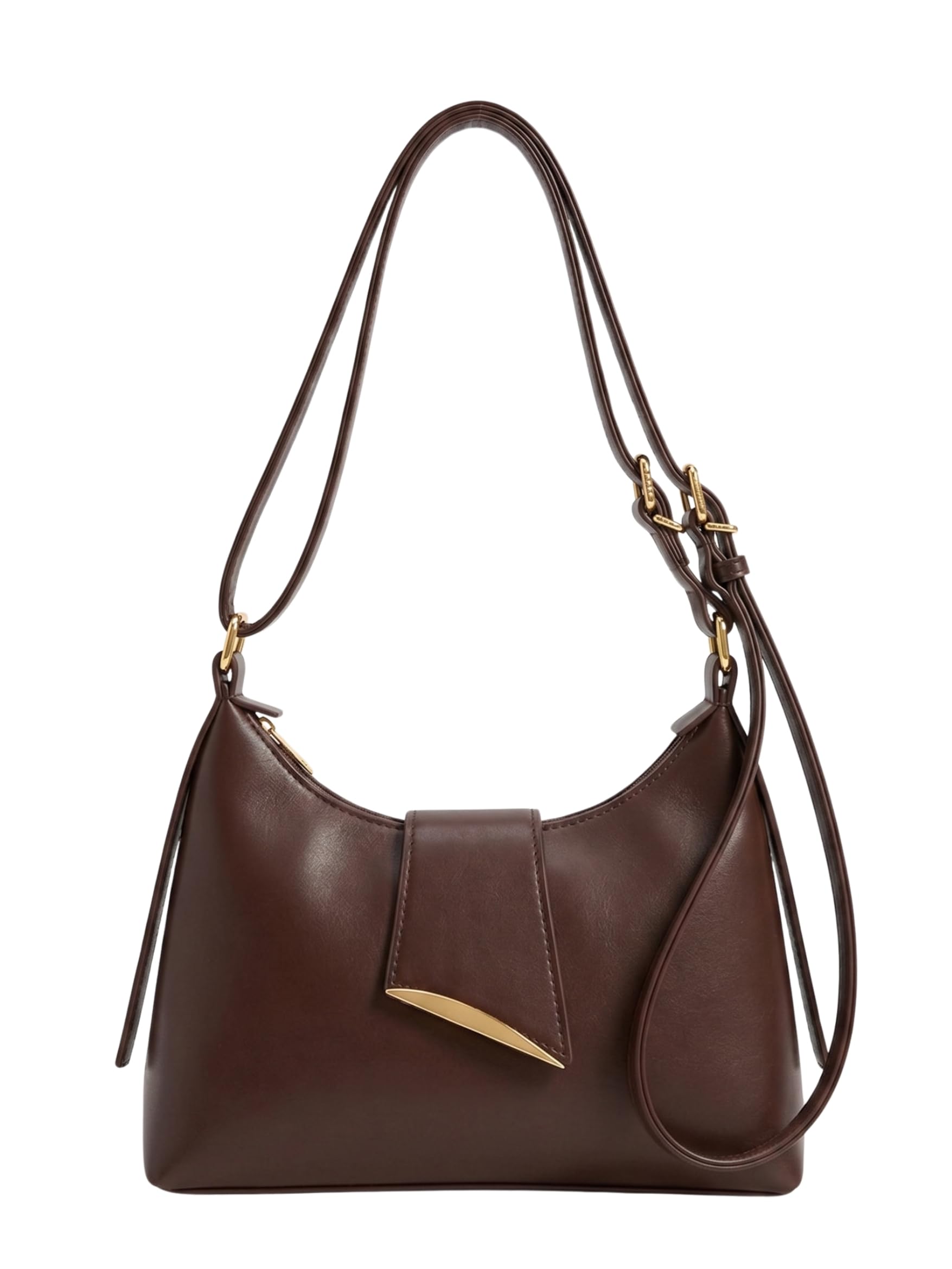 Minimalist Leather Shoulder Bag for Woman with Adjustable Sling Strap Mobile Purse-image-39