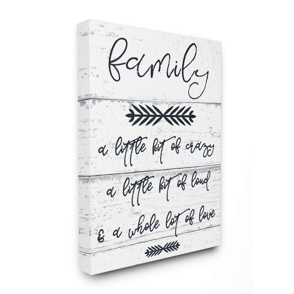 Stupell Industries A Little Crazy Loud Love Family Canvas Wall Art, 30 x 40, Design by Artist Daphne Polselli