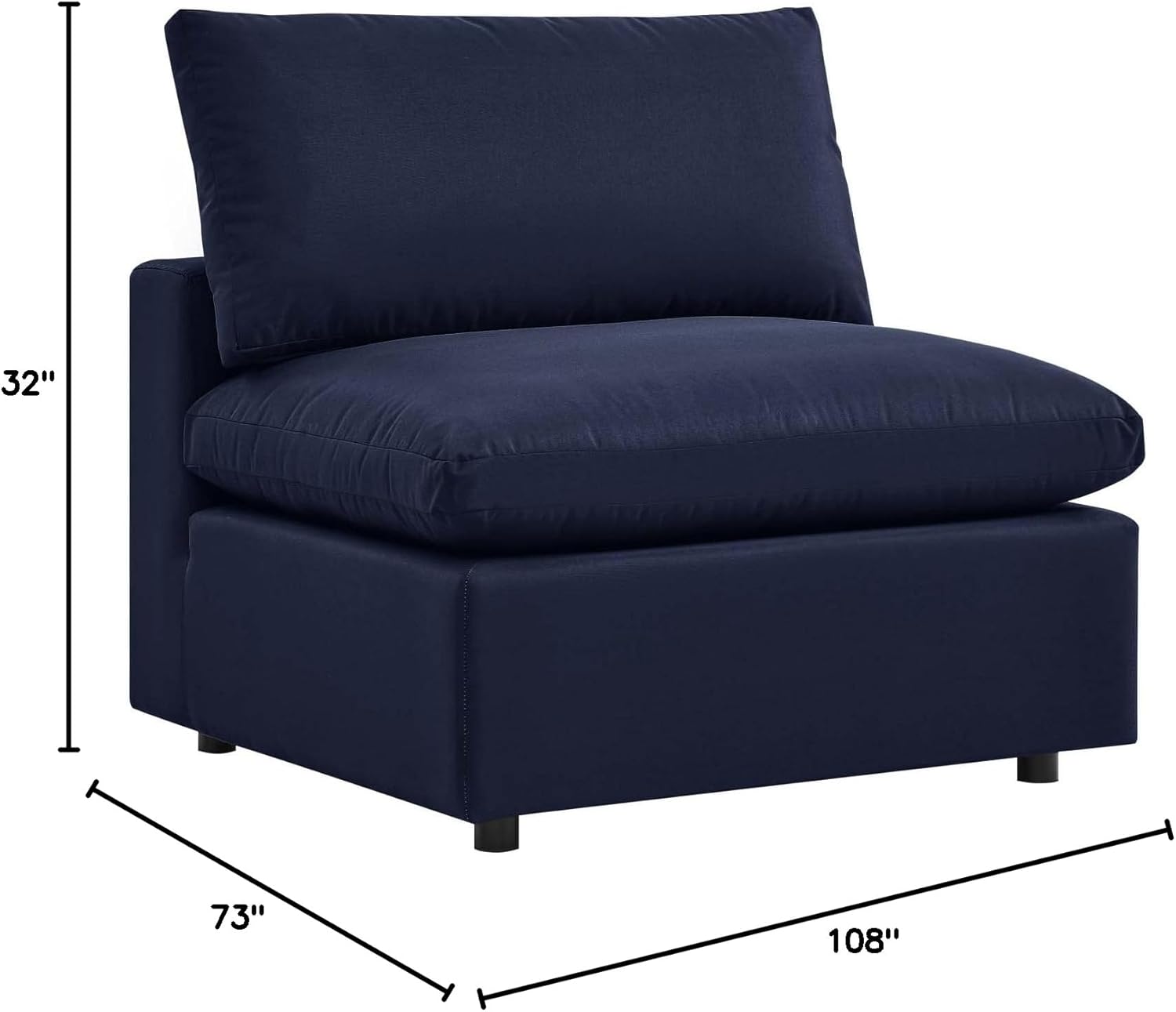 Modway EEI-5580-NAV Outdoor Patio Sectional Sofa, Navy