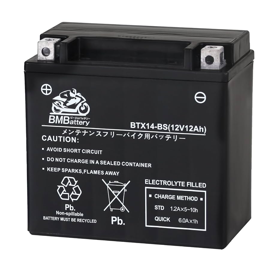 Amazon | BMBattery バイク用 バッテリー 液入り 充電済み BTX14