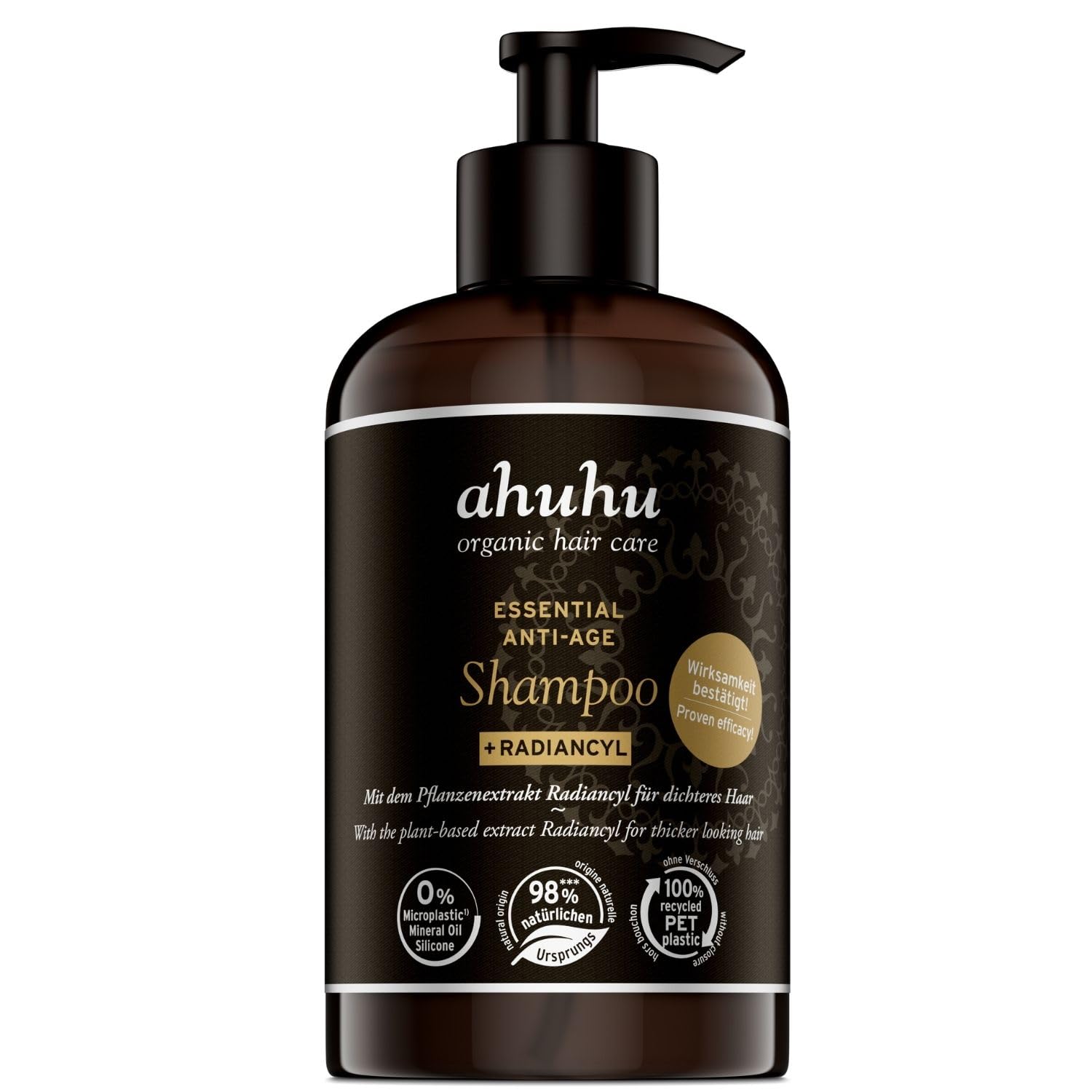 ahuhu ESSENTIAL ANTI-AGE Shampoo (250 ml) – Anti Age Shampoo Für Haarpflege Damen & Herren, Gegen Haarausfall Frauen, Pflegendes Haarshampoo Für Dichtes & Kräftiges Haar, Sanfte Reinigung & Pflege