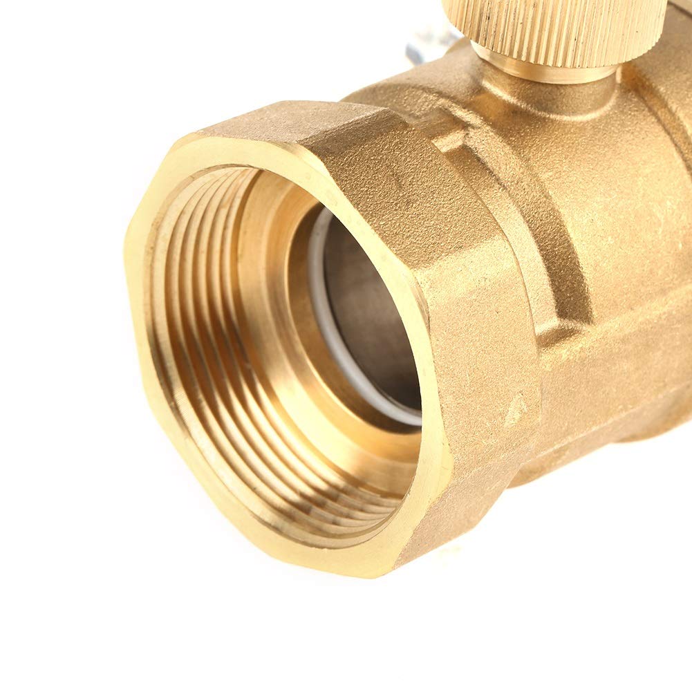Nikou Zmotoryzowany zawór kulowy, zawór kulowy 12 V DC 12 V G1-1/2" DN40 mosiężna kula, 2-drożny napędzany siłownik, zawór kulowy, sterowanie przewodem, elektryczny zawór kulowy do klimatyzatora