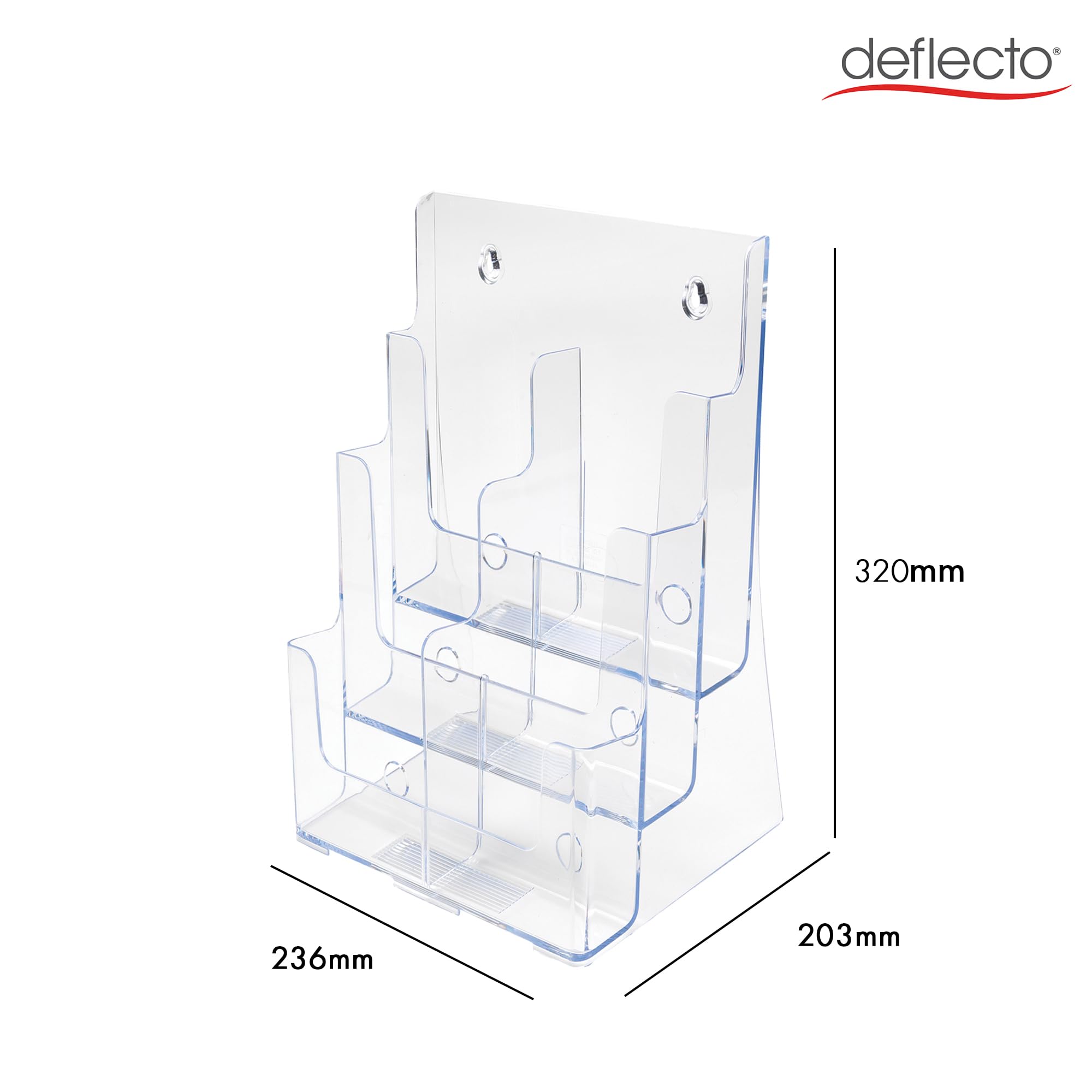 Deflto - Portaritratto a 3 ripiani, 6 tasche, formato A4, trasparente