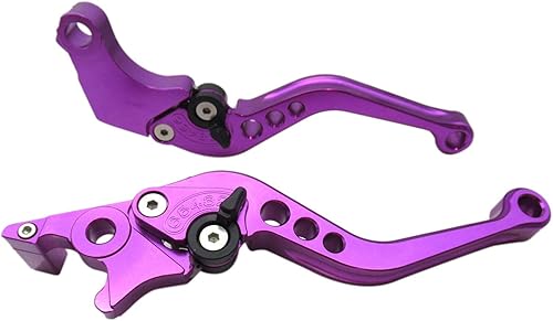Miniatura 2 de Palanca de embrague de freno corto CNC 6 posiciones púrpura para MT-07FZ-07 2014-2015