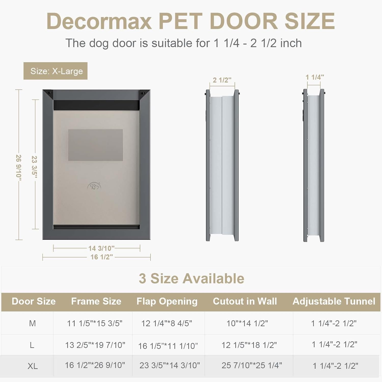 Buy Decormax Weatherproof Dog Door, Energy Efficient Extra Large Dog