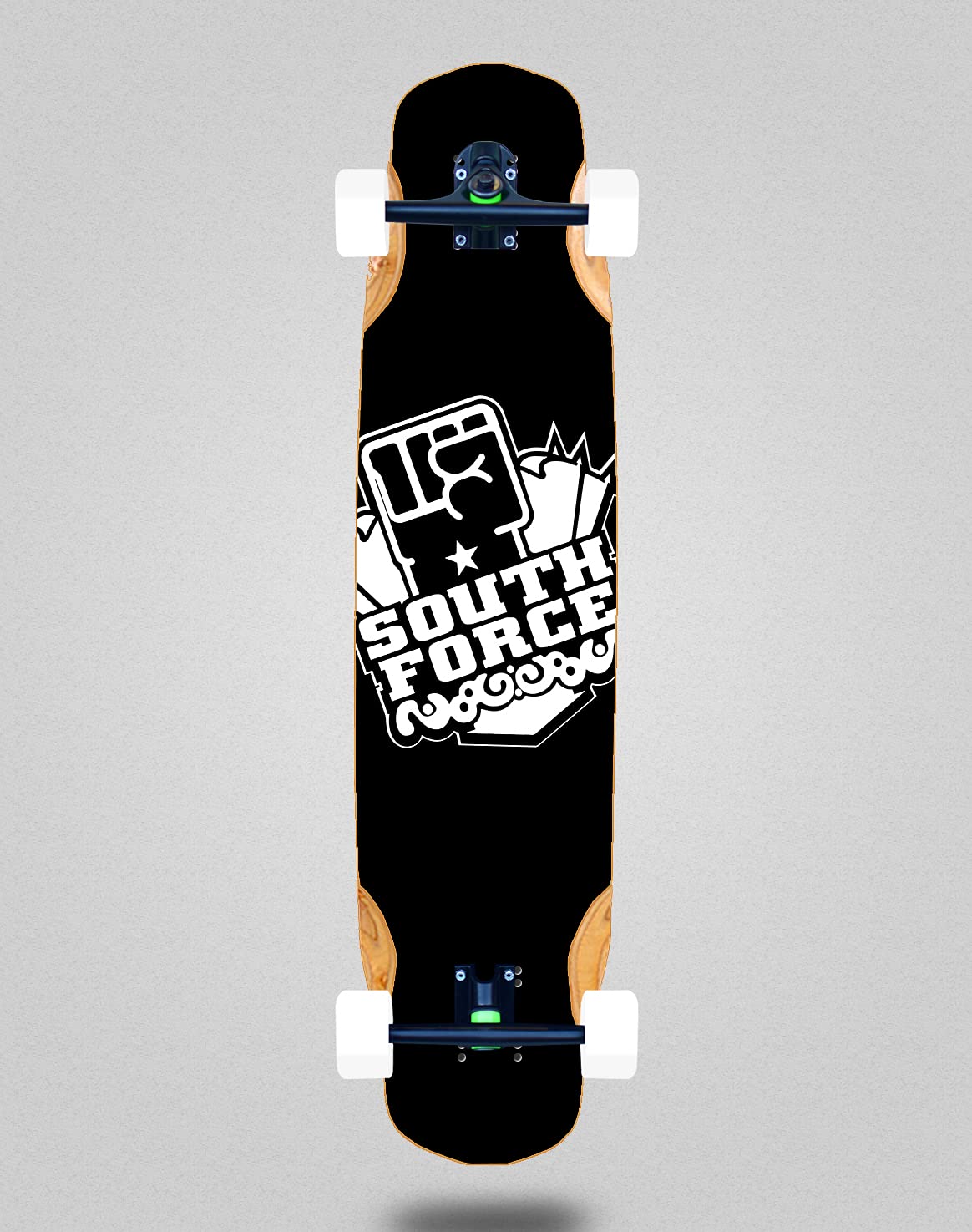 South force Skate Skateboard Longboard Complete Mix Bamboo 38x8.45 Logo Black