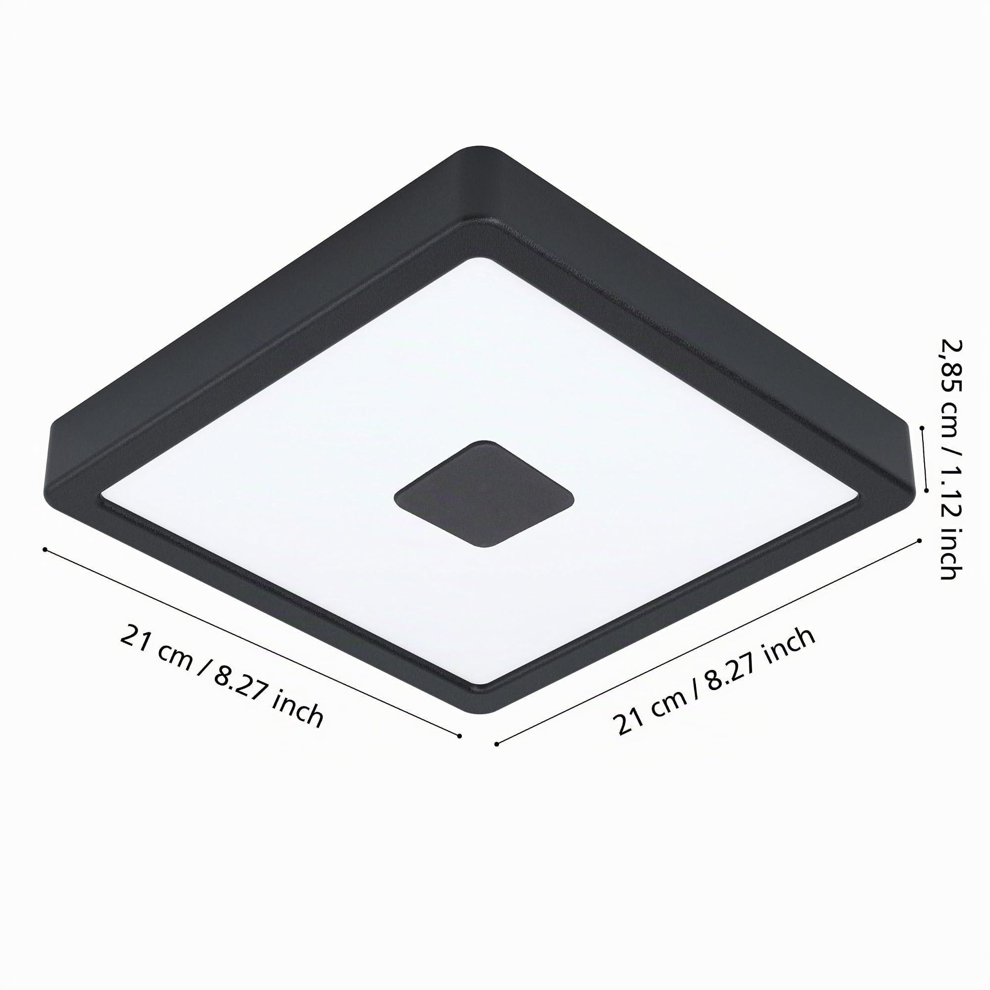 Eglo LED Plafonnier extérieur Iphias 2, IP44, 21 cm, métal noir, plastique blanc, blanc chaud