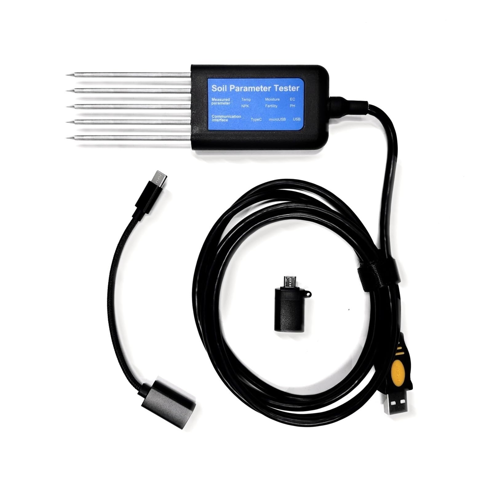 Medidor de Suelo Transmisor Integrado de Suelo, Temperatura, Humedad, CE, NPK, pH, Sensor de Suelo for análisis de Suelo agrícola