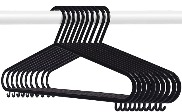ASAB 10 Packs Plastic Hangers | Adults Coat Jeans Shirts Skirts Hangers | Slim Design Space Saving Laundry Hangers | Clothes Hangers | Durable Plastic | Lightweight