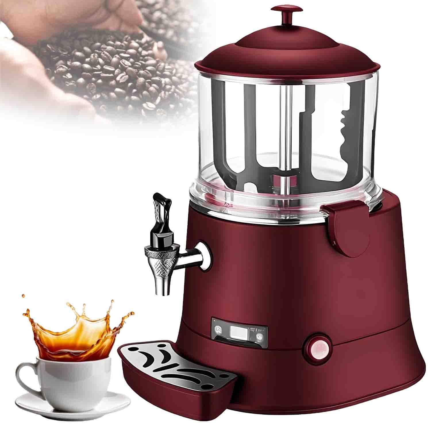 UORDBY 5L/10L Commercial Hot Chocolate Maker, Electric Beverage Dispenser, 30~90℃ Temp Control, Hot Drink Warmer for Chocolate Coffee Milk Tea, Easy to Clean Red-5L
