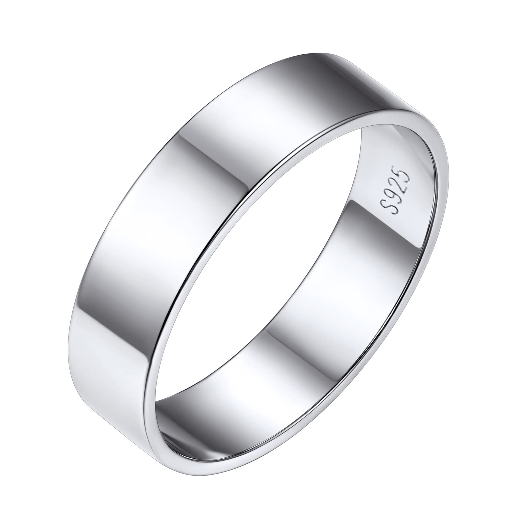 Bestyle Anelli Coppia Donna Uomo 925 Argento a Fascia 3mm/5mm Misura 7-27
