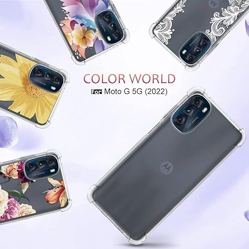 Miniatura 6 de Osophter Funda transparente para Moto G 5G 2022 con protector de pantalla, TPU con absorción de golpes, esquinas reforzadas, cubierta flexible para