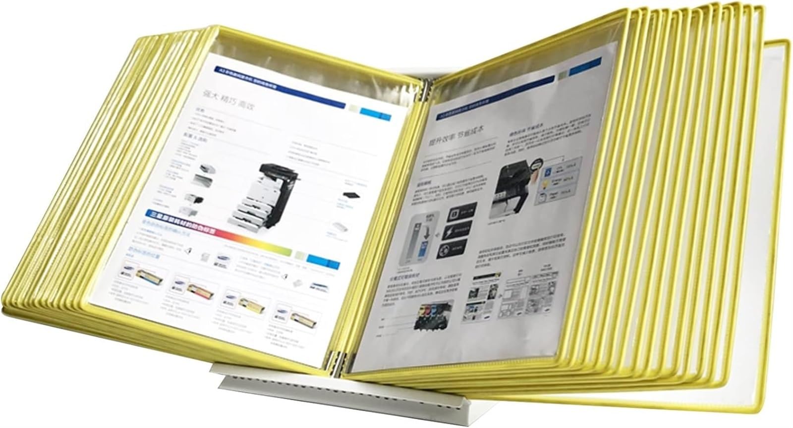 noxozoqm Desktop/Wall Reference With 30 Panels Easy-Load Pockets,Desk Reference Organizer,For Display A4 Documents.(Color:F)