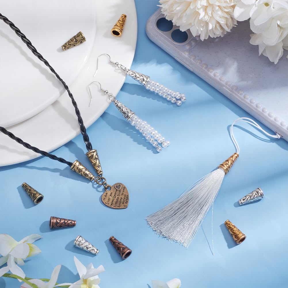 PH PandaHall 28 Stück Bolo-Krawatten-Spitzen – Ersatzkappen In 4 Stilen, Für DIY Schmuck & Lederarmbänder