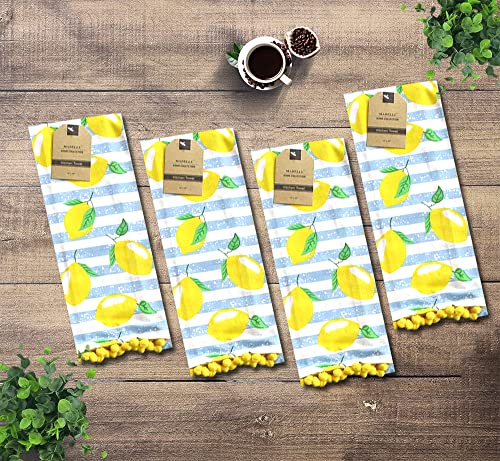 Petal Cliff Set of 4, 100% Cotton Lemon Theme Kitchen Towels Size: 16 x 28 Inch for Wedding, Baby Shower, Home Décor.