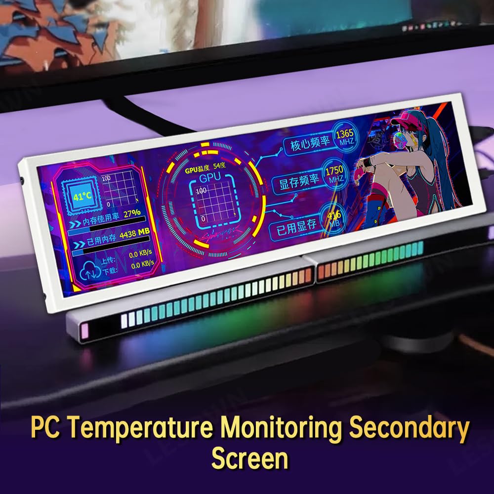Amazon.com: LESOWN 8.8 inch Stretched Bar LCD Temp CPU GPU Data