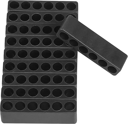 Miniatura 10 de Toolcool 10 piezas con 12 agujeros hexagonales para cabezales de desarmador, Estuche de plástico para almacenar cabezales de desarmador