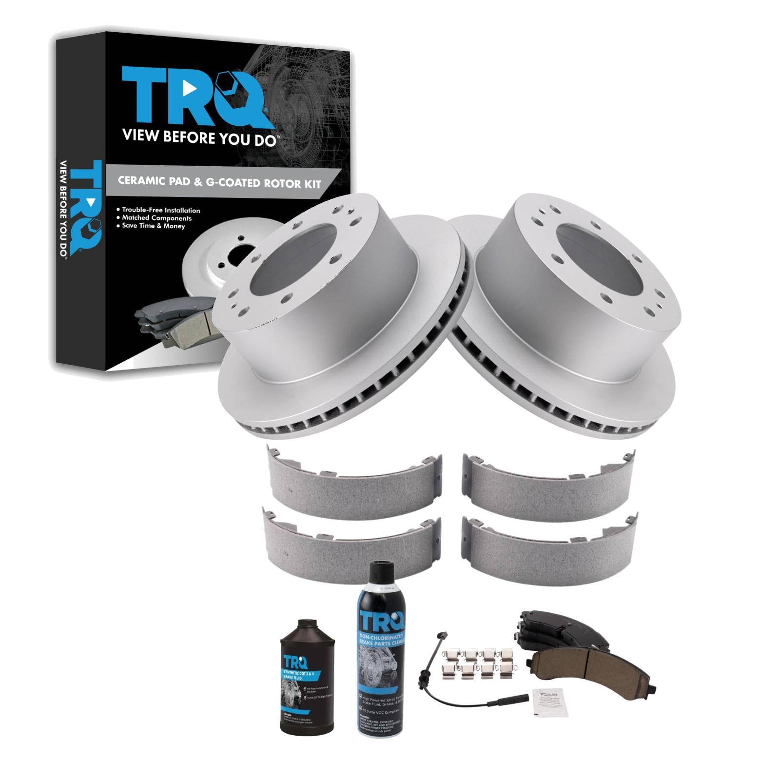 TRQ Rear Brake Pad &amp; Rotor Kit Compatible with 2020-2022 Chevrolet 2020-2022 GMC