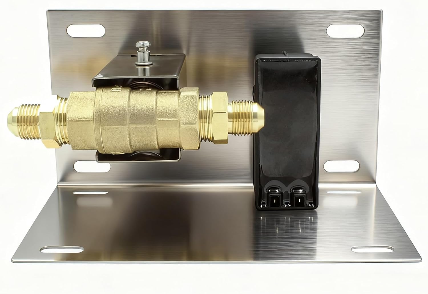 MCAMPAS Fire Pit Ignition Kit with Push Button Spark Ignition,1/2" Shut-Off Valve & 3” Key, Compatible with Propane & Natural Gas, Outdoor Burner Replacement Accessories