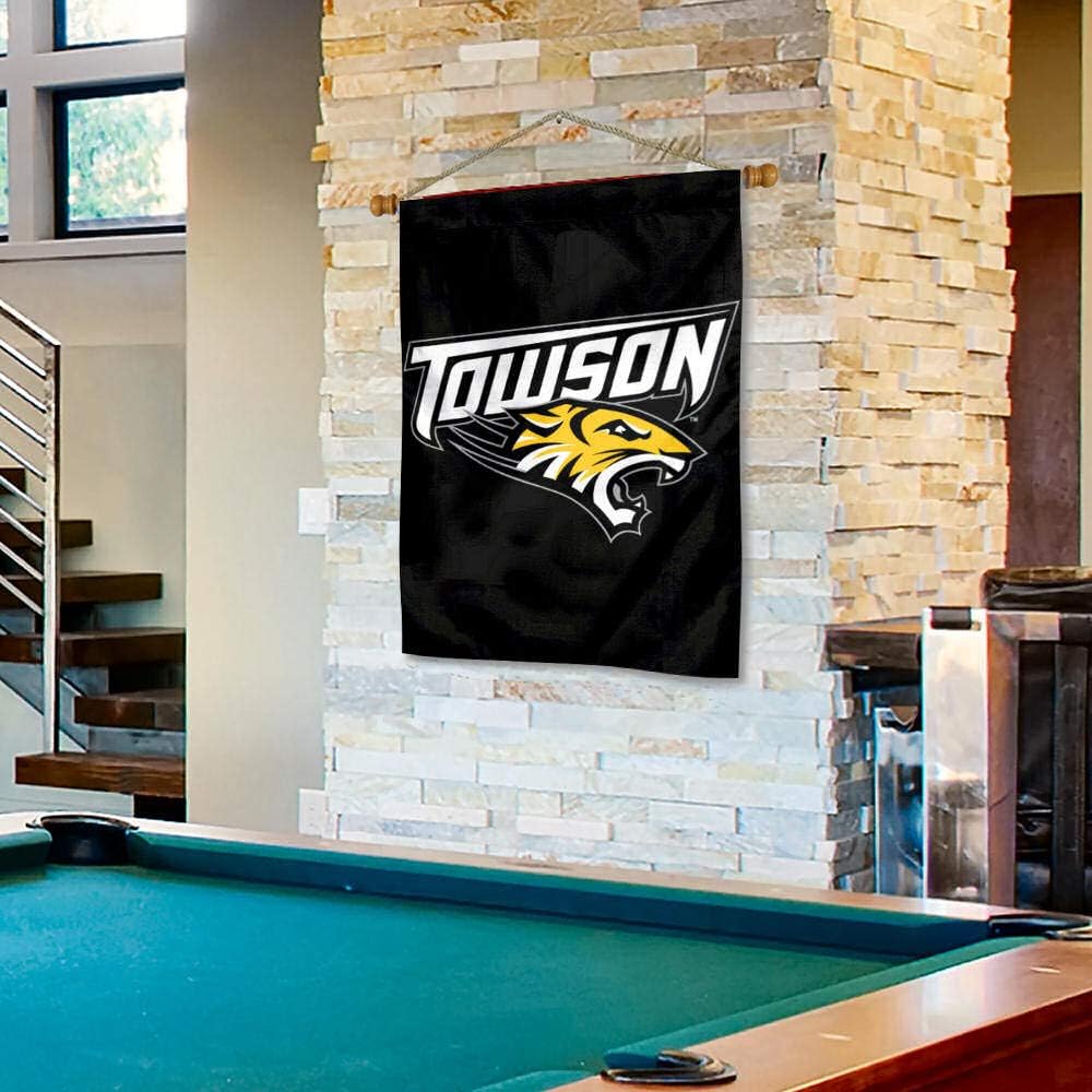 Towson University Tigers House Flag and Wood Banner Pole Set