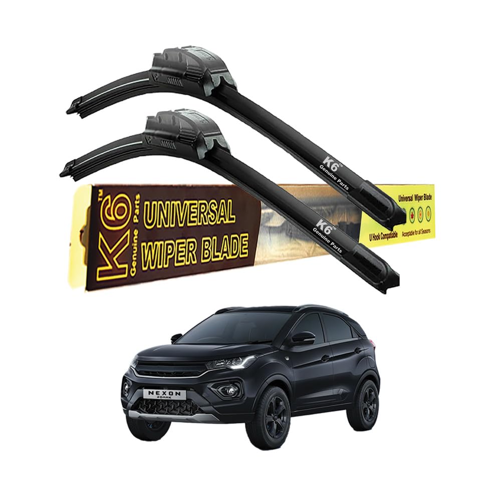 Car Wiper Blade For Nexon, City | Size 24" & 14" Inches | Set Of 2 Pcs | Compatiable With Sx4| Getz| City I-Vtec|Jazz| Wrv| Astor| Zs Ev| Bolt | Metal Frame | Universal Hook (K6-SF-CWB)-image-7