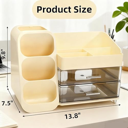 Miniatura 2 de Organizador de maquillaje con cajones, vitrina de cosméticos de gran capacidad para tocador, organizador de almacenamiento de encimera para oficina,