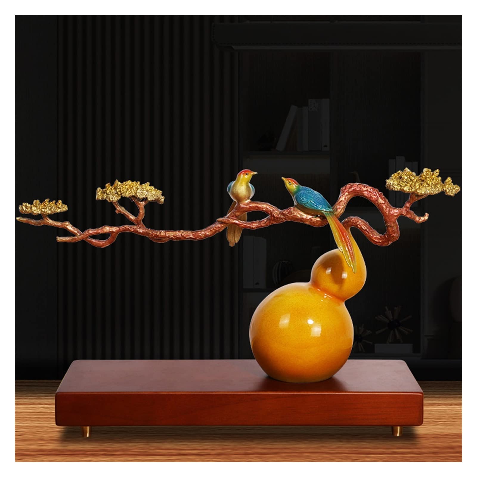 Dekoracje na biurko Czysta miedź Fu Mangshan ozdoby gurda ptak salon biuro ozdoby Feng Shui Akcesoria do biurka domowego(43 * 13 * 26cm)