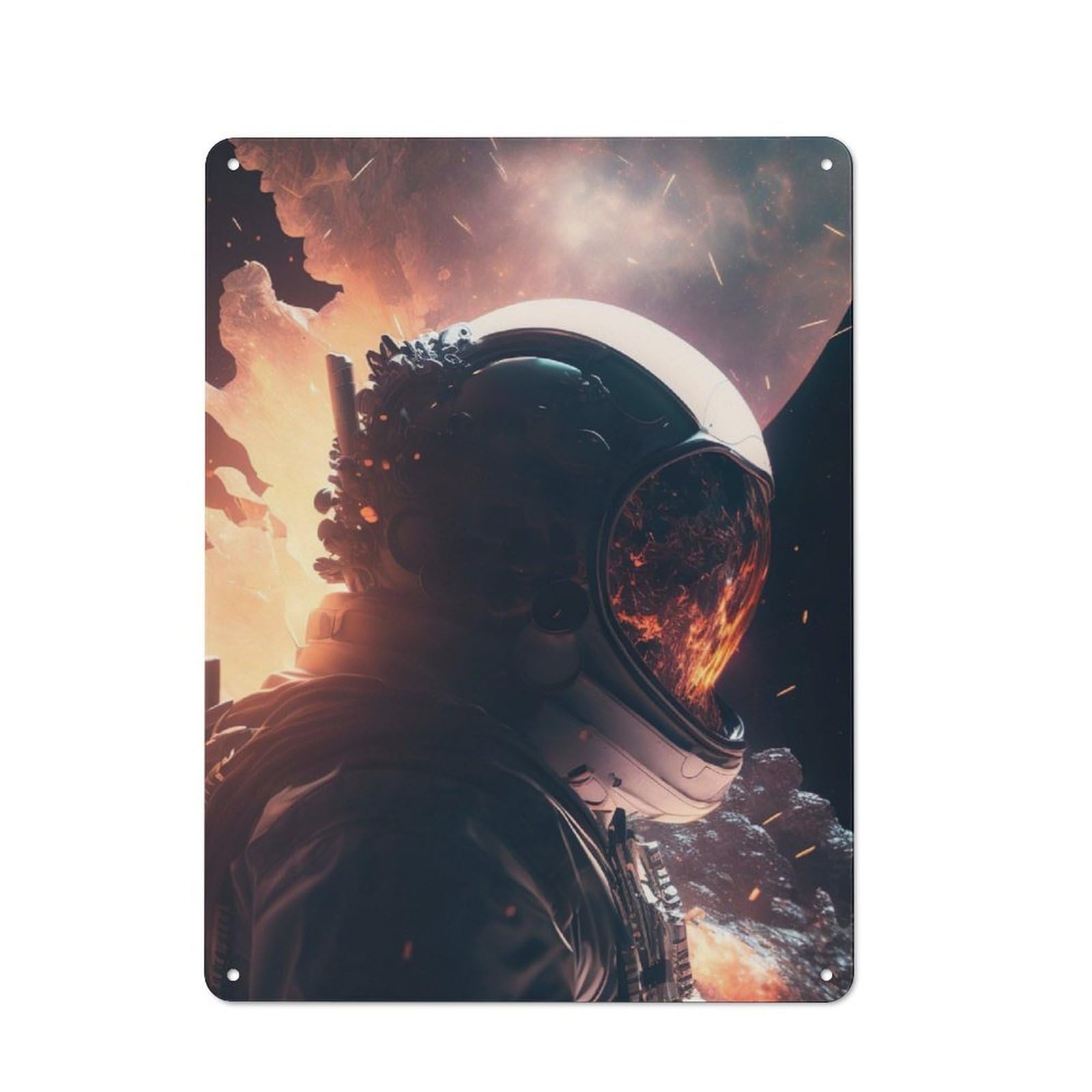 Junmoney The Last Astronaut Rustic Tin Sign 40X30cm For Living Room Or Hallway, A Metal Wall Feature For Living Rooms And Hallways