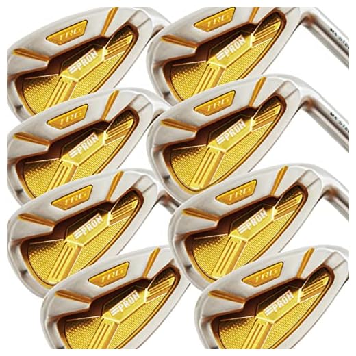 Japan Pron Iron Mens Set or Single Golf Club,Chrome Finish,TRG22 Model, 4-P,Sw,Senior Flex,Graphite Shaft,Grip Mid,Plus Length,Pack of 8