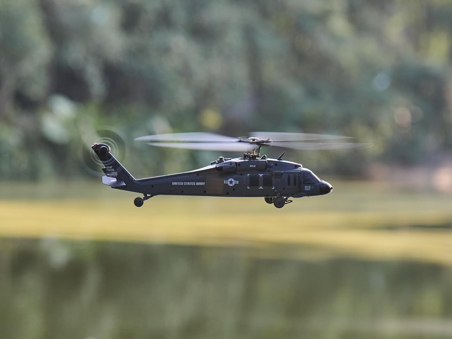 G-Force MH-60 INCR Helicopter flying outdoors