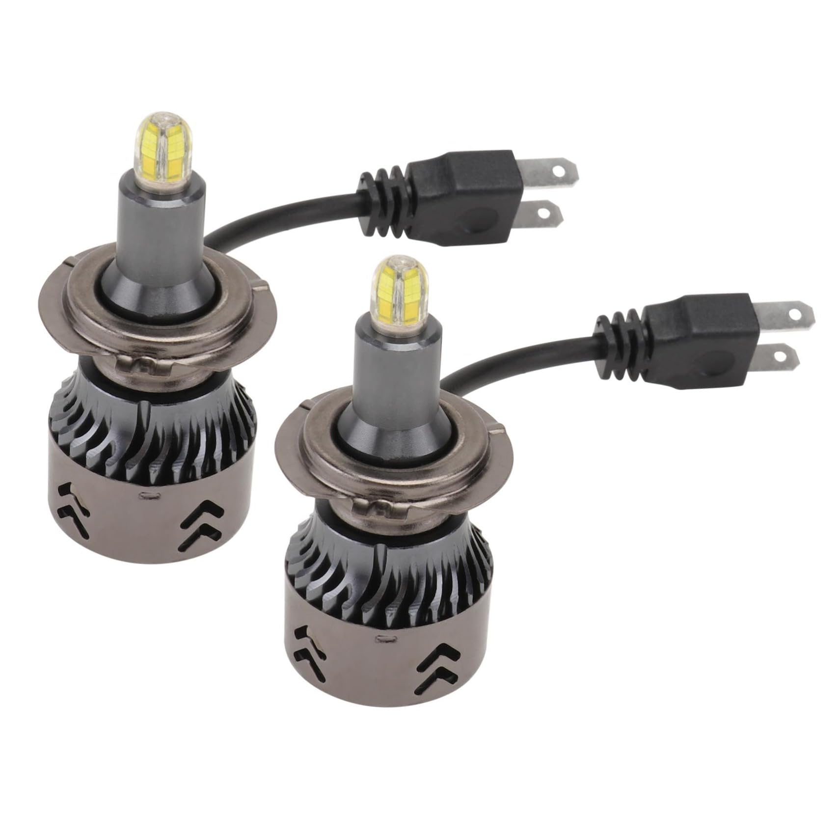 Lampadine LED H7 2 Pezzi in Lega di Alluminio per Fari Auto | 9600lm 60w 9-36v 6000k, Argento, 8 Lati, Alta Luminosità e Dissipazione Termica