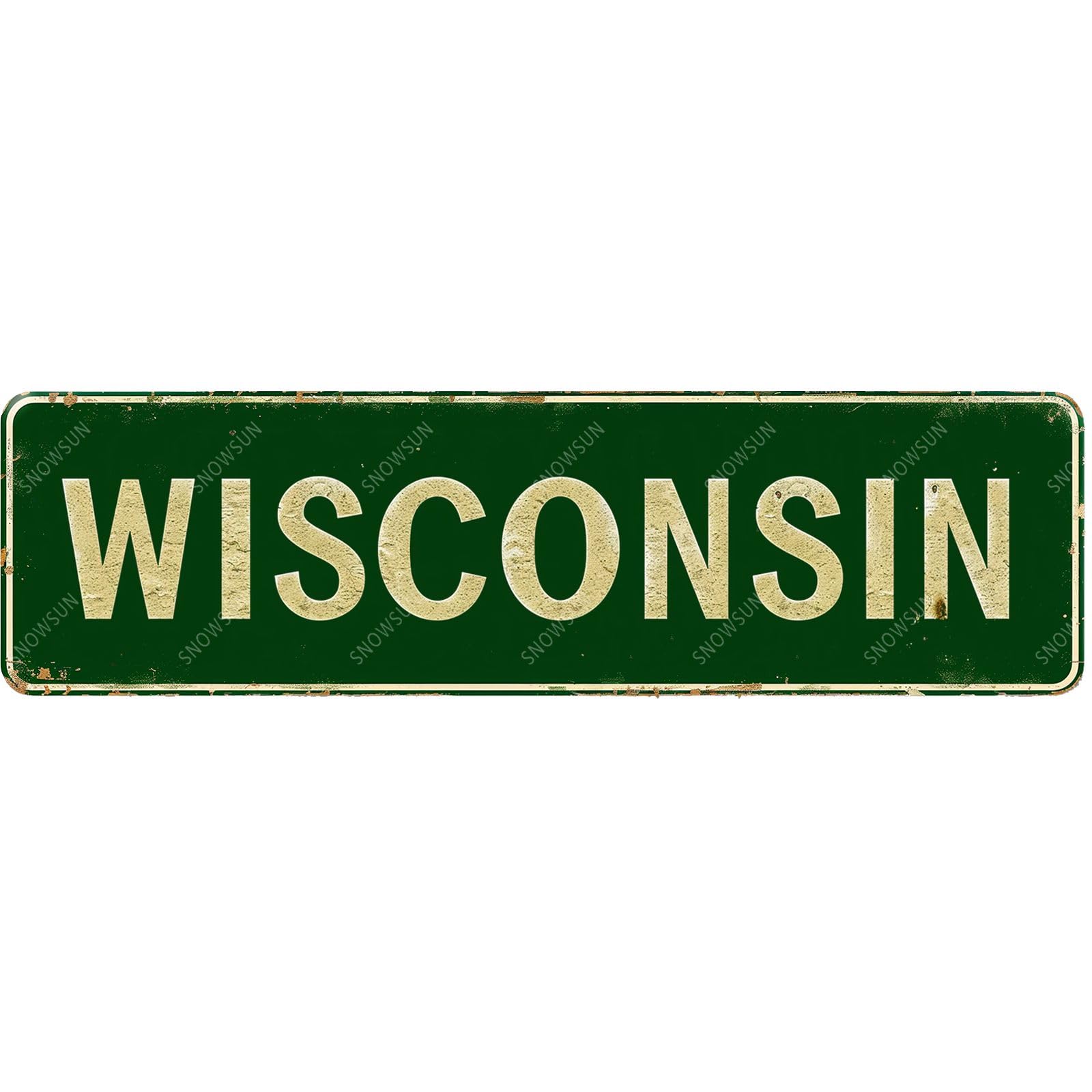Wisconsin Street Sign Vintage Tin Signs Art Plaque for Home Office Bar Garden Cafe Yard Garage 4x16 Inch
