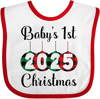 Babys 1st Christmas 2025 Baby Bib