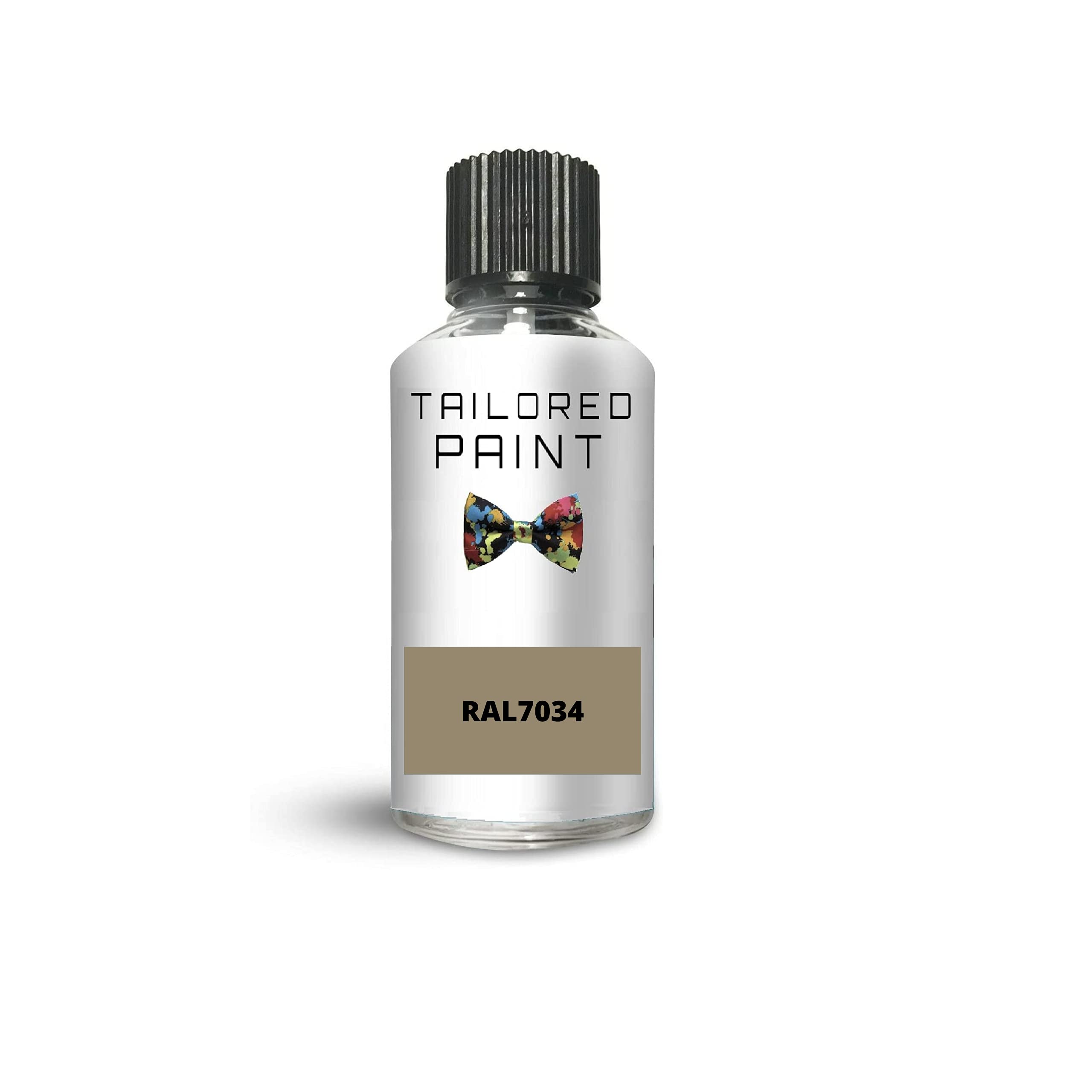 RAL7034 Yellow Grey Gloss Touch Up Paint with Brush Direct Gloss Paint for Wood, Metal, Plastic, PVC, UPVC, Fascia Soffit Furniture Boards - Indoor & Outdoor